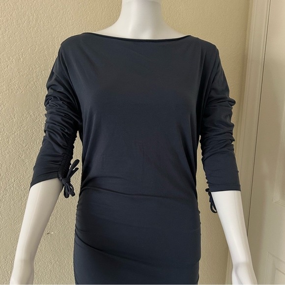 Revolve Lanston Blue Side Rouche Off The Shoulder Soft Midi Dress XS - Picture 2 of 11